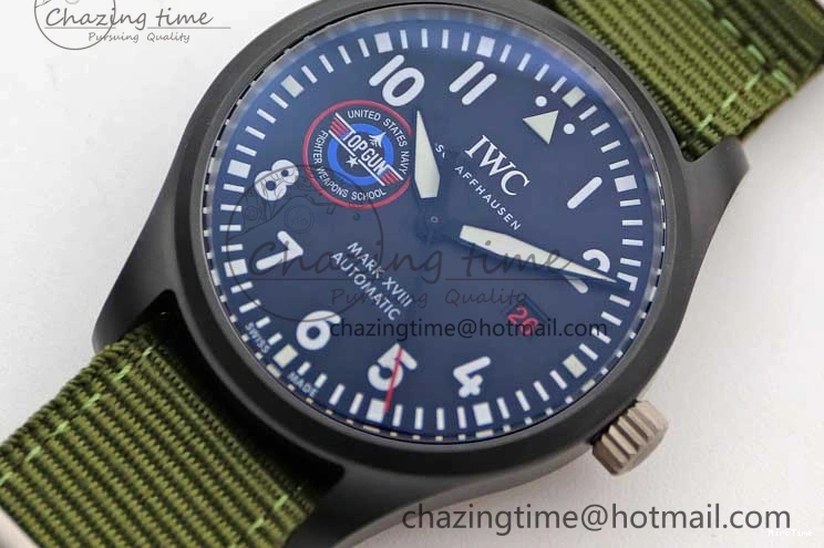 MIROTIME 0119 Packable Mark XVIII ‘TOPGUN SFTI’ Ceramic M+F Best Edition Black Dial on Green Nylon Strap 7048